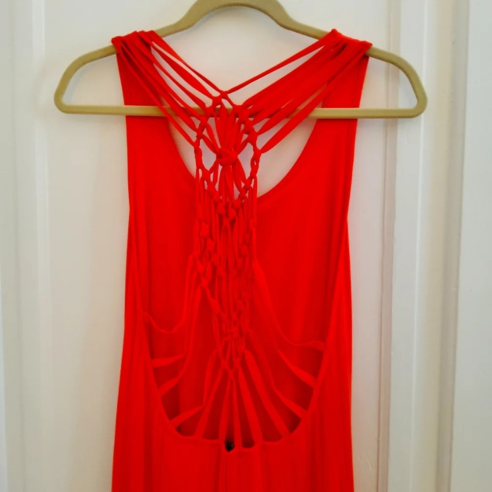 GUESS JEANS jersey maxi jersey dress In Orange  - Size Medium - Picture 4 of 7